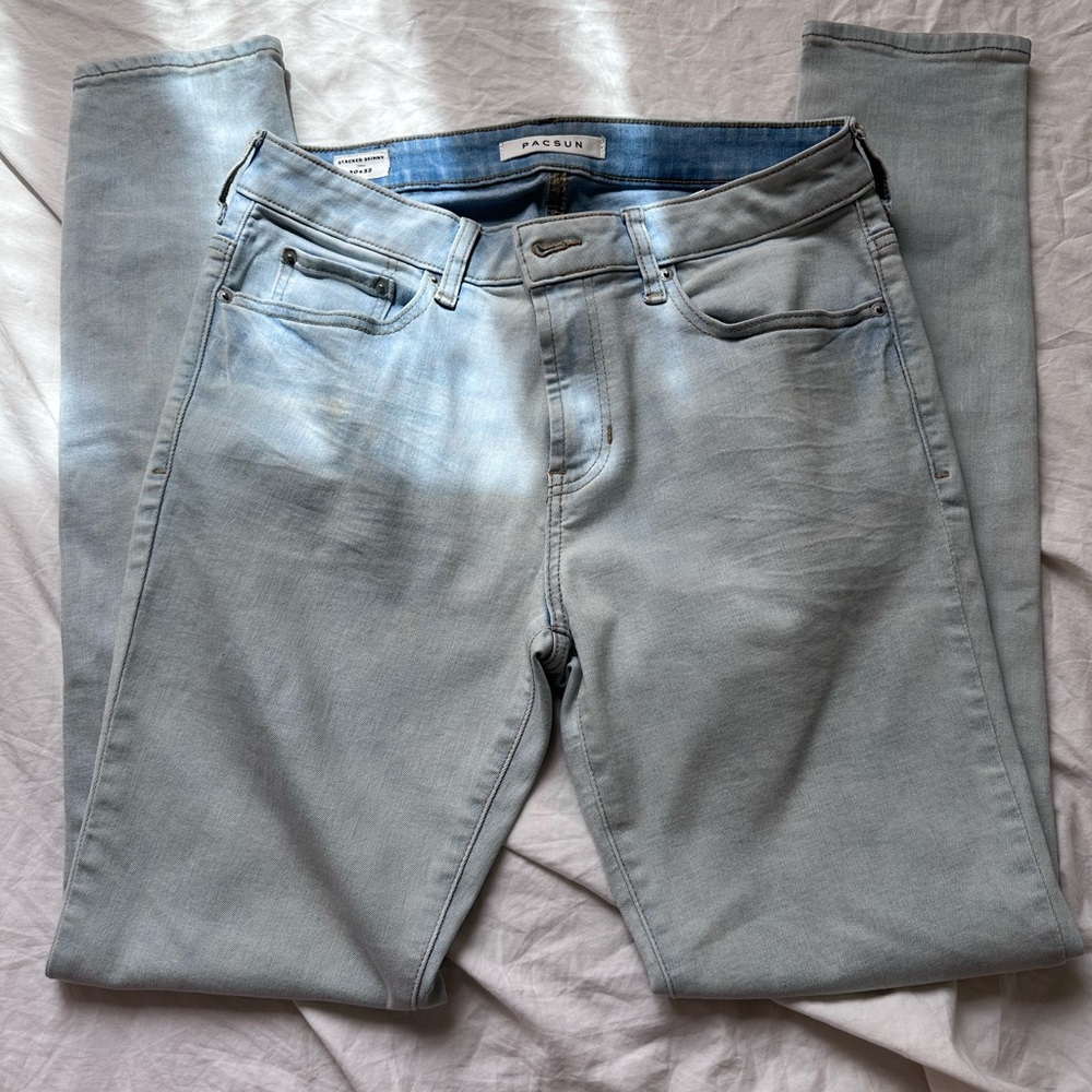 stacked skinny light denim pacsun jeans MENS 30x32